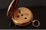 pocket watch, France, gold, enamel, 26.98 g, 3.8 x 3.3 cm, Ø 30 mm, with gold key, in order...