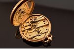 kabatas pulkstenis, Francija, zelts, emalja, 26.98 g, 3.8 x 3.3 cm, Ø 30 mm, ar zelta atslēgu, darba...