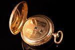 карманные часы, золото, эмаль, 18 K проба, 22.29 г, 4 x 2.95 см, Ø 29.5 мм, с ключиком, исправные...