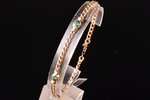 a bracelet, gold, 750 standard, 11.39 g., sapphire, ~ 3.0 ct, bracelet length 22.5 cm, silver 925 cl...