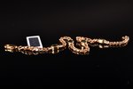 браслет, золото, 750 проба, 11.39 г., сапфир, ~ 3.0 кт, длина браслета 22.5 см, серебряная (925 проб...