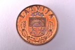 2 сантима, 1937 г., бронза, Латвия, 1.99 г, Ø 19 мм, AU...
