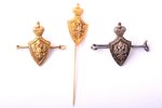 set of 3 miniature badges, Imperial Philanthropic Society for Vocational Education of Poor Children,...