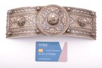 buckle, silver, 84 standard, 455.70 g, niello enamel, 24.8 x 8.7 cm, 1896-1907, Russia...