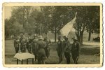 photography, Latvian Army, giving the oath, Latvia, 20-30ties of 20th cent., 13,8x8,8 cm...