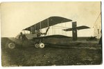 photography, aviator at the Vuazen airplane, Russia, beginning of 20th cent., 14x9 cm...