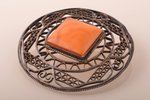 sakta, with amber detail, silver, 875 standard, 17.68 g., the item's dimensions Ø 5.9 cm, the 20-30t...