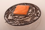 sakta, with amber detail, silver, 875 standard, 17.68 g., the item's dimensions Ø 5.9 cm, the 20-30t...