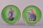 a pair of wall plates, "Muses", porcelain, M.S. Kuznetsov manufactory, Riga (Latvia), the 30ties of...