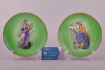 a pair of wall plates, "Muses", porcelain, M.S. Kuznetsov manufactory, Riga (Latvia), the 30ties of...