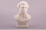 the bust of Alexander Pushkin, bisque, Riga (Latvia), M.S. Kuznetsov manufactory, molder - Elmars Ri...