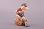 figurine, Football player sitting on the ball (small edition), porcelain, Riga (Latvia), USSR, Riga...