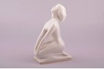 figurine, Swimmer, porcelain, Riga (Latvia), USSR, sculpture's work, by Eriks Ellers, 1959, 17 cm...