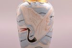 vase, Cranes, porcelain, Burtnieks manufactory, sketch by Sigismunds Vidbergs, Riga (Latvia), 1929-1...