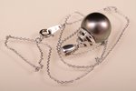 a pendant, black salt water south sea pearl, "AAA grade", gold, 18 k standart, pendant weight withou...