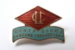 badge, Centrosoyuz, Riga city cooperative trade department, Latvia, USSR, 50ies of 20 cent., 24 x 33...