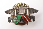 badge, LPAA, Latvian Professional Drivers' Association, silver, Latvia, the 30ies of 20th cent., 21....