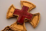 жетон, Российское общество Красного Креста, в виде ополченческого креста с наложенным на него красны...