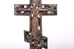 cross, The Crucifixion of Christ, Ural, copper alloy, 2-color enamel, Russia, the 2nd half of the 19...