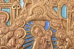 икона, Успение Пресвятой Богородицы, медный сплав, 4-цветная эмаль, Российская империя, рубеж 19-го...