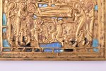 icon, Dormition of the Mother of God, copper alloy, 4-color enamel, Russia, the border of the 19th a...