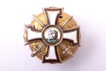 miniature badge, the Military Order of the Bearslayer, Latvia, 20-30ies of 20th cent., 16.2 x 16.2 m...
