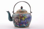 чайник, металл, эмаль клуазоне, Китай, 19-й век, вес 556.25 г, высота (без ручек) 14 см...