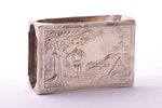 matches' holder, silver, "Warrior", 875 standard, 23.30 g, 3.9 x 5.8 x 2 cm, the 20ties of 20th cent...