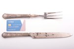 meat carving set of 2 items, silver, 2 pcs., 950 standard, total weight of items 213.25, metal, 27.8...