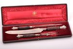 flatware set, 3 items, "Mappin Brothers", steel, bone, Great Britain, 29.2 - 42 cm, in a box (box is...