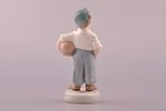figurine, The young football player, porcelain, Riga (Latvia), USSR, Riga porcelain factory, molder...