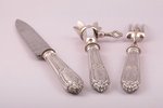 meat carving set of 3 items, metal / silver, 950 standart, total weight of items 369.15g, France, 21...
