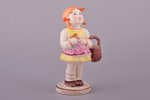 figurine, Little Red Riding Hood, faience, Riga (Latvia), USSR, Riga Ceramics Factory, signed painte...