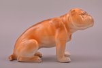 figurine, Bulldog, faience, Riga (Latvia), M.S. Kuznetsov manufactory, 1937-1940, 13.8 x 22.5 x 11.6...