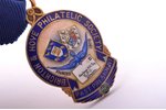 медаль, филателистическое общество, Brighton & Hove, серебро, позолота, эмаль, 925 проба, Великобрит...