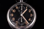 kabatas pulkstenis, "Lemania", hronogrāfs, 20 gs. 30-40tie gadi, tērauds, 94.65 g, 6.1 x 5 cm, Ø 50...