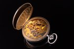 pocket watch, "Lemania", chronograph, the 30-40ties of 20th cent., steel, 94.65 g, 6.1 x 5 cm, Ø 50...