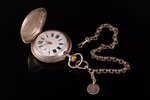 pocket watch, Spiral Breguet, (large size), 161.50 g, 8 x 6.4 cm, Ø 64 mm, with watch fob...