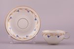 tea pair, porcelain, J.K. Jessen manufactory, hand-painted, Riga (Latvia), 1933-1935, h (cup) 5.2 cm...