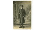 фотография, солдат с мечом, Российская империя, начало 20-го века, 14x9 см...