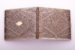 cigarette case, silver, 925 standard, 80.80 g, filigree, metal clasp, 9.2 x 7.7 x 1.2 cm, Netherland...