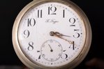 pocket watch, "Paul Buhre", Russia, metal, 7.3 x 5.75 cm, Ø 57.5 mm, cracks on the dial...