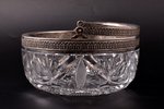 candy-bowl, silver, 84 standard, crystal, Ø 17 cm, by Pyotr Baskakov, 1908-1917, Moscow, Russia, tra...