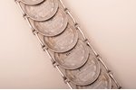 браслет, из монет 15 копеек (1908-1915 года), биллон серебра (500), 61.40 г., Российская империя, дл...