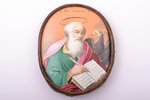 icon, Saint John the Apostle, enamel, Russia, 7.3 x 6 cm...