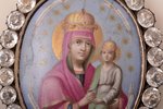 ikona, Vissvētā Dievmāte, emalja, Krievijas impērija, 9.2 x 6.8 cm...