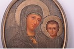 icon, Mother of God, board, silver, painting, guilding, 84 standard, by Pavel Sazikov, Russia, 1880-...