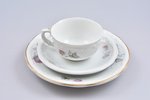 tea trio, porcelain, J.K. Jessen manufactory, Riga (Latvia), 1934-1940, Ø (small plate) 12.5 cm, Ø (...
