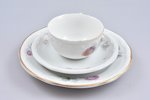 tea trio, porcelain, J.K. Jessen manufactory, Riga (Latvia), 1934-1940, Ø (small plate) 12.5 cm, Ø (...