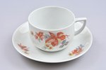 tea pair, porcelain, M.S. Kuznetsov manufactory, Riga (Latvia), the 30ties of 20th cent., Ø (plate)...